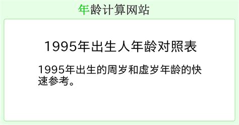 1995年出生|1995年出生人年龄对照表